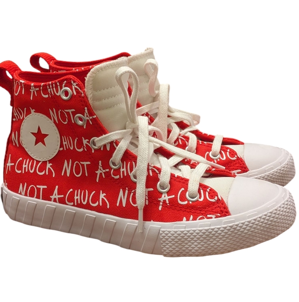 Converse Boys Sneaker UNT1TL3D Hi "Not‎ a Chuck" Red white Youth 3 Womens Size 5